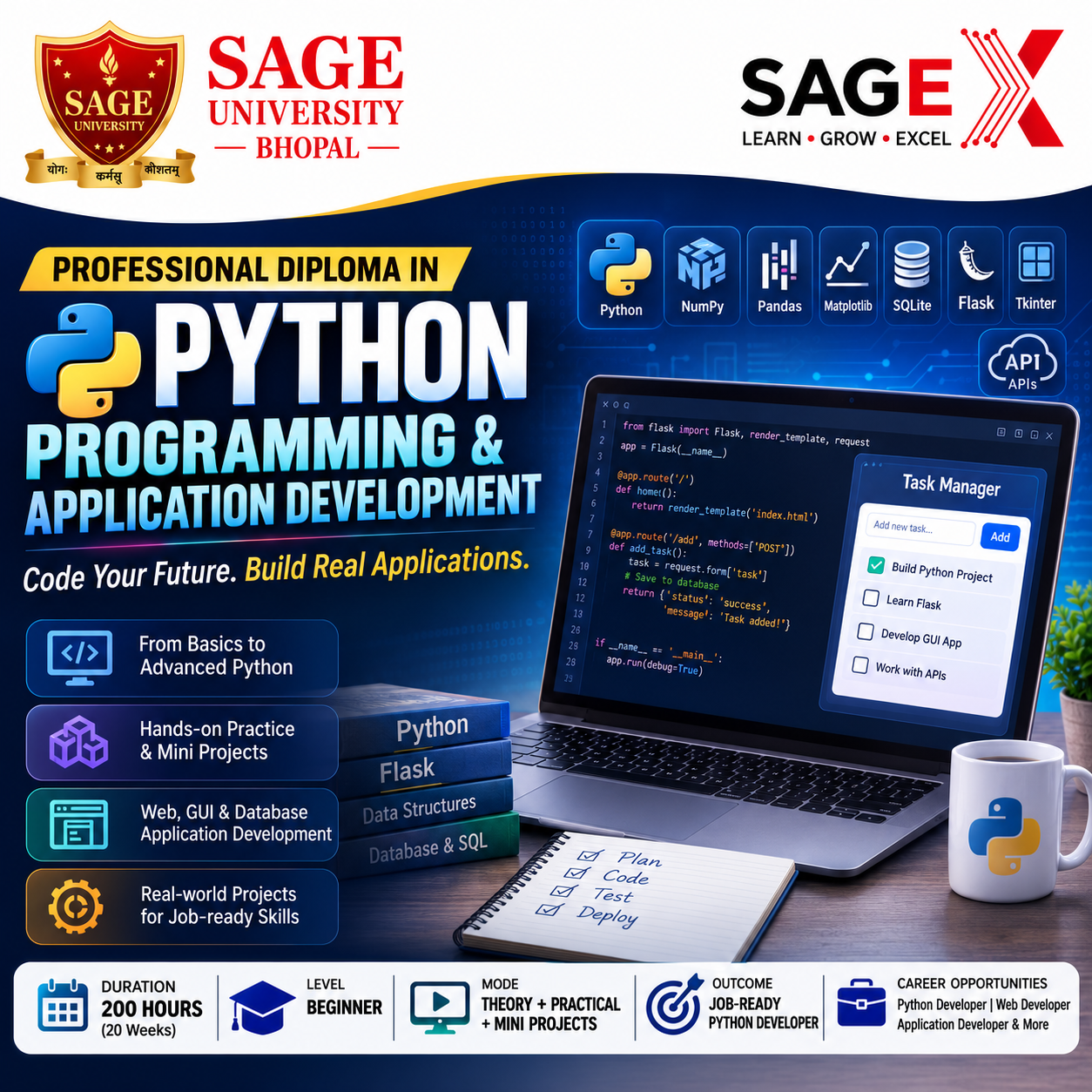 Professional Diploma in Python Programming  and  Application Development